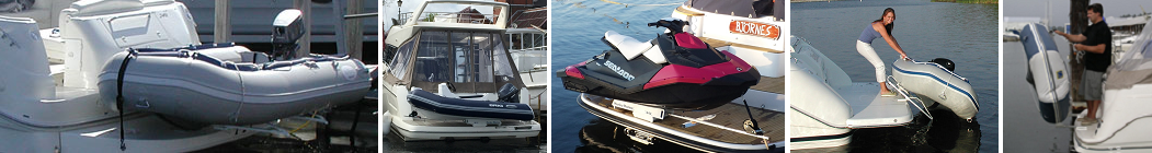 Dinghy davits for inflatable boats