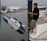 Dinghy davits and davit systems for inflatable boats