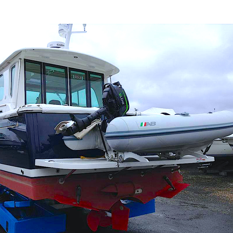 Dinghy davits and davit systems for inflatable boats