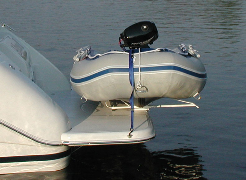 Dinghy davits and davit systems for inflatable boats