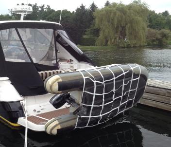 Dinghy davits and davit systems for inflatable boats